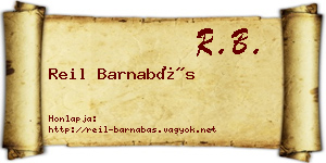 Reil Barnabás névjegykártya